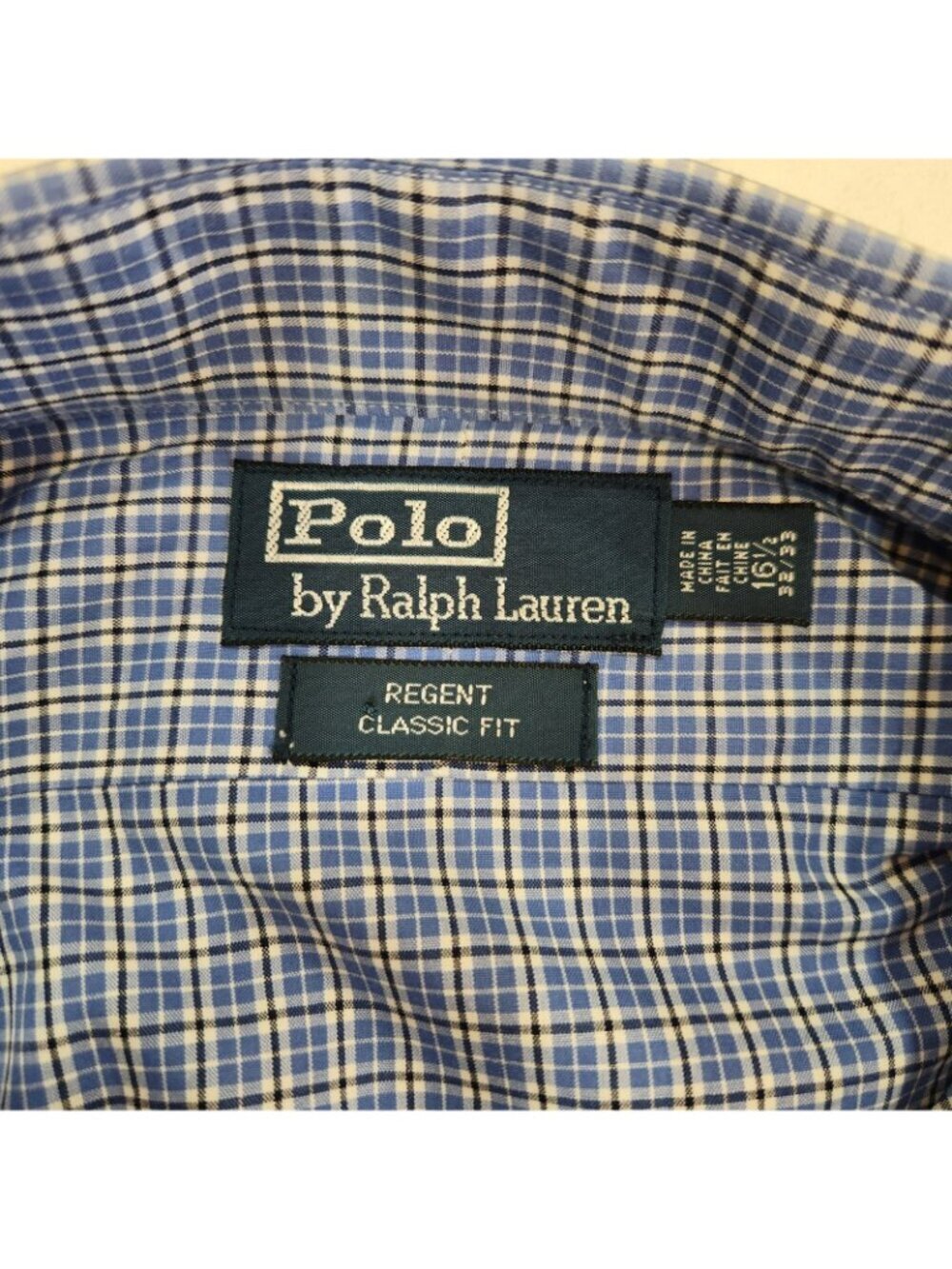 Polo Ralph Lauren Mens Regent Classic Fit Blue Plaid Gingham Dress Shirt 16.5" - Picture 5 of 10